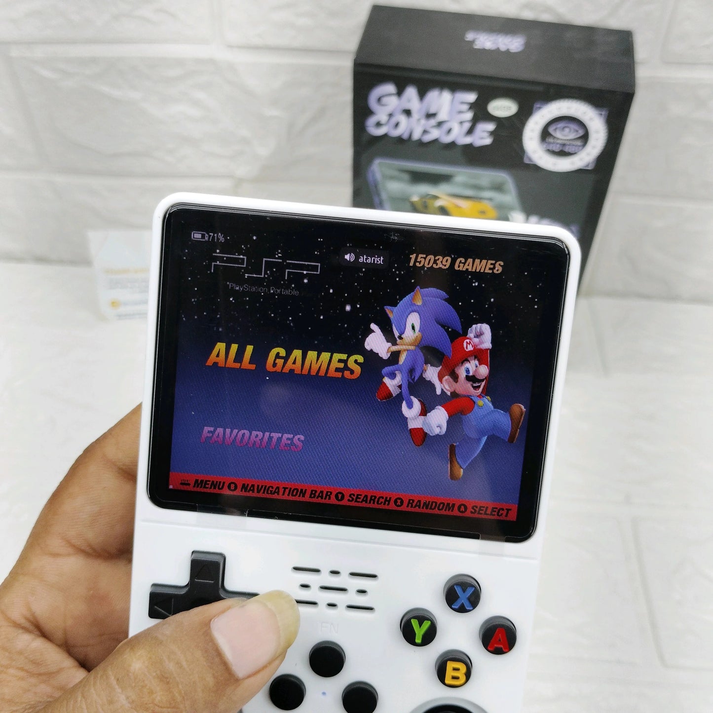 GSH X-Ninja R35S Retro 64GB White Video Game Console Mini Handheld Gameboy Built in 8000+ Classic Games + PSP Games