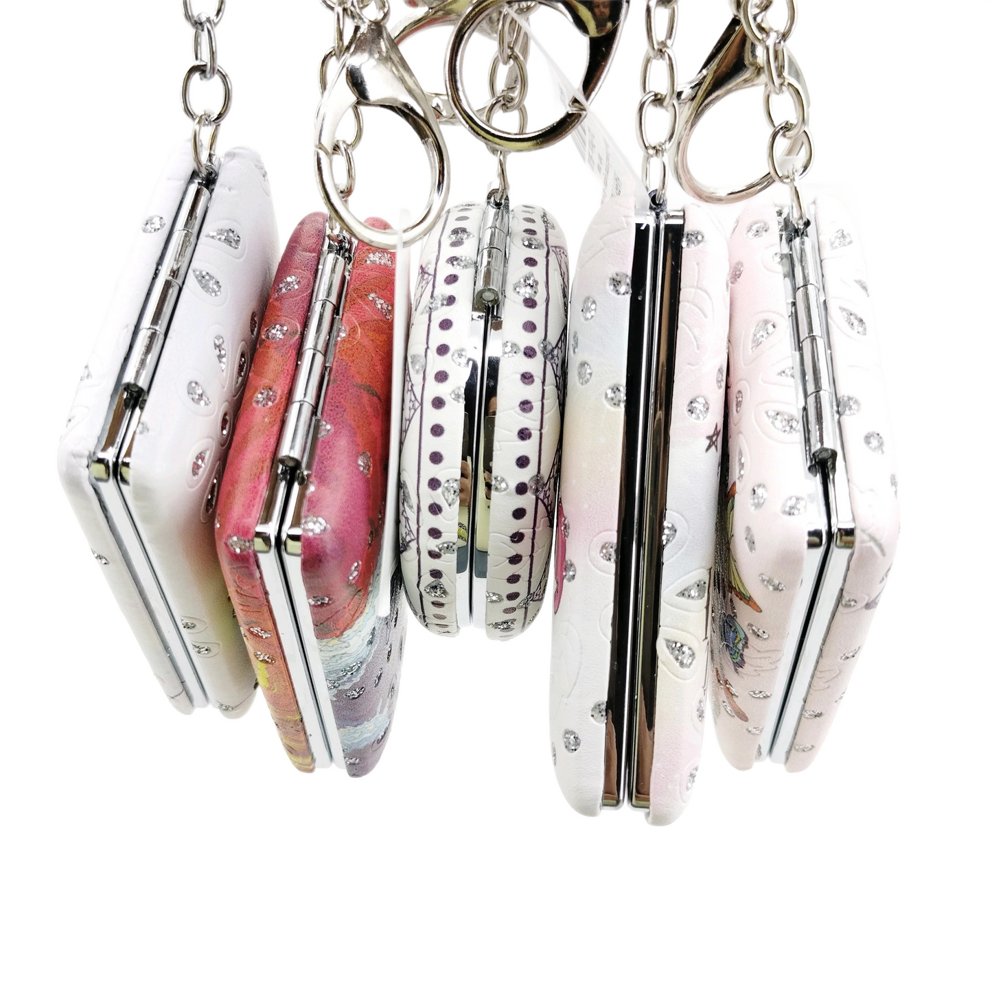 Glitter Cosmetic mirror keychain - All mix design - both shape