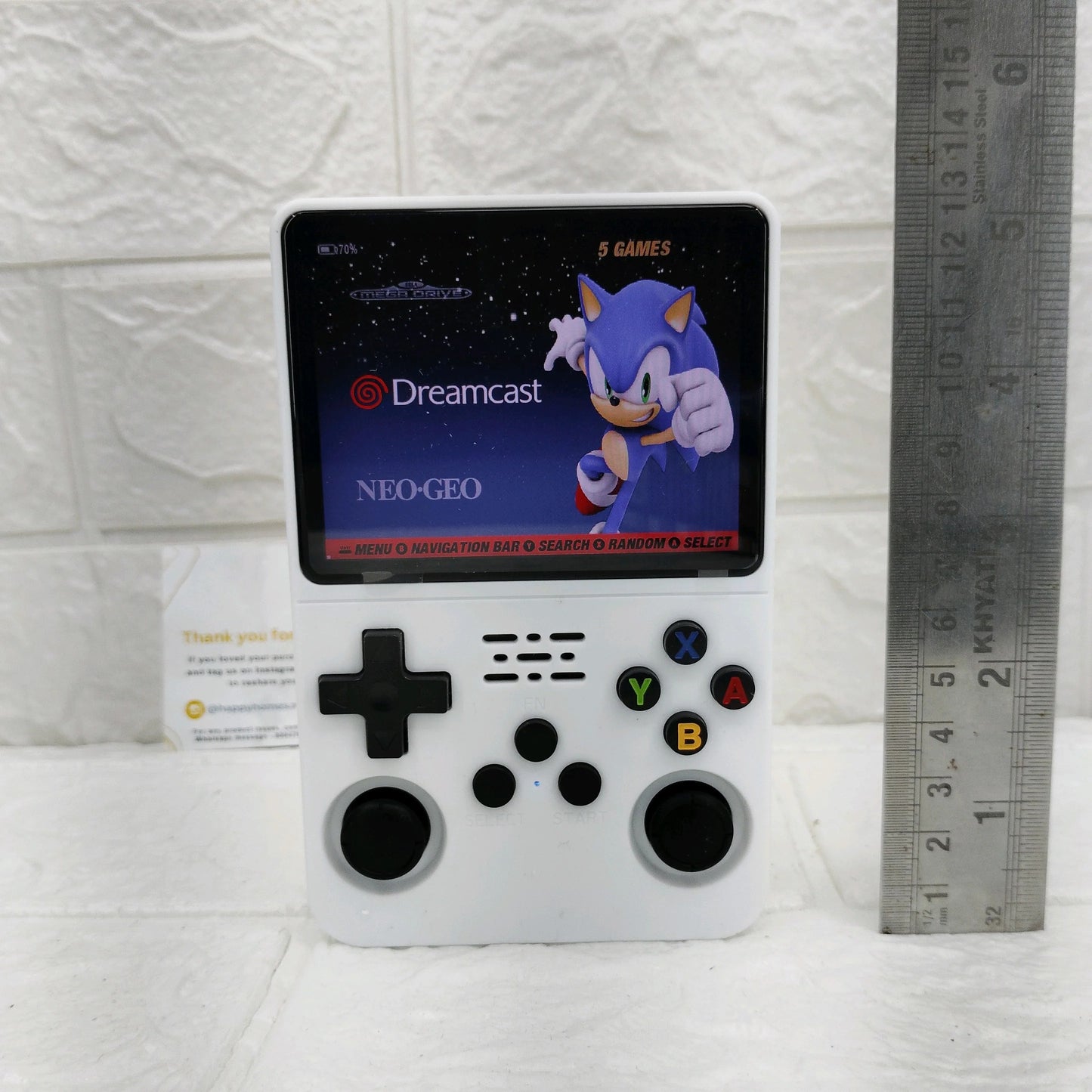 GSH X-Ninja R35S Retro 64GB White Video Game Console Mini Handheld Gameboy Built in 8000+ Classic Games + PSP Games