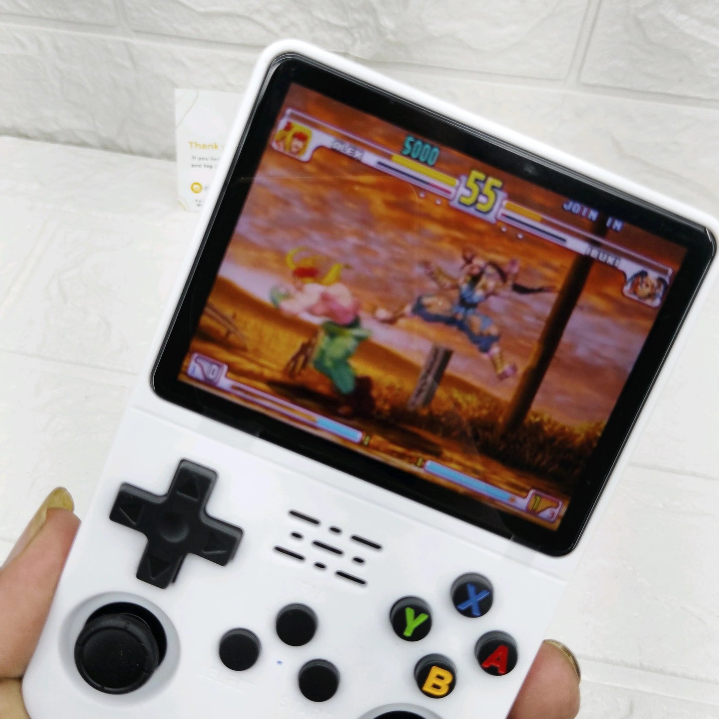 GSH X-Ninja R35S Retro 64GB White Video Game Console Mini Handheld Gameboy Built in 8000+ Classic Games + PSP Games