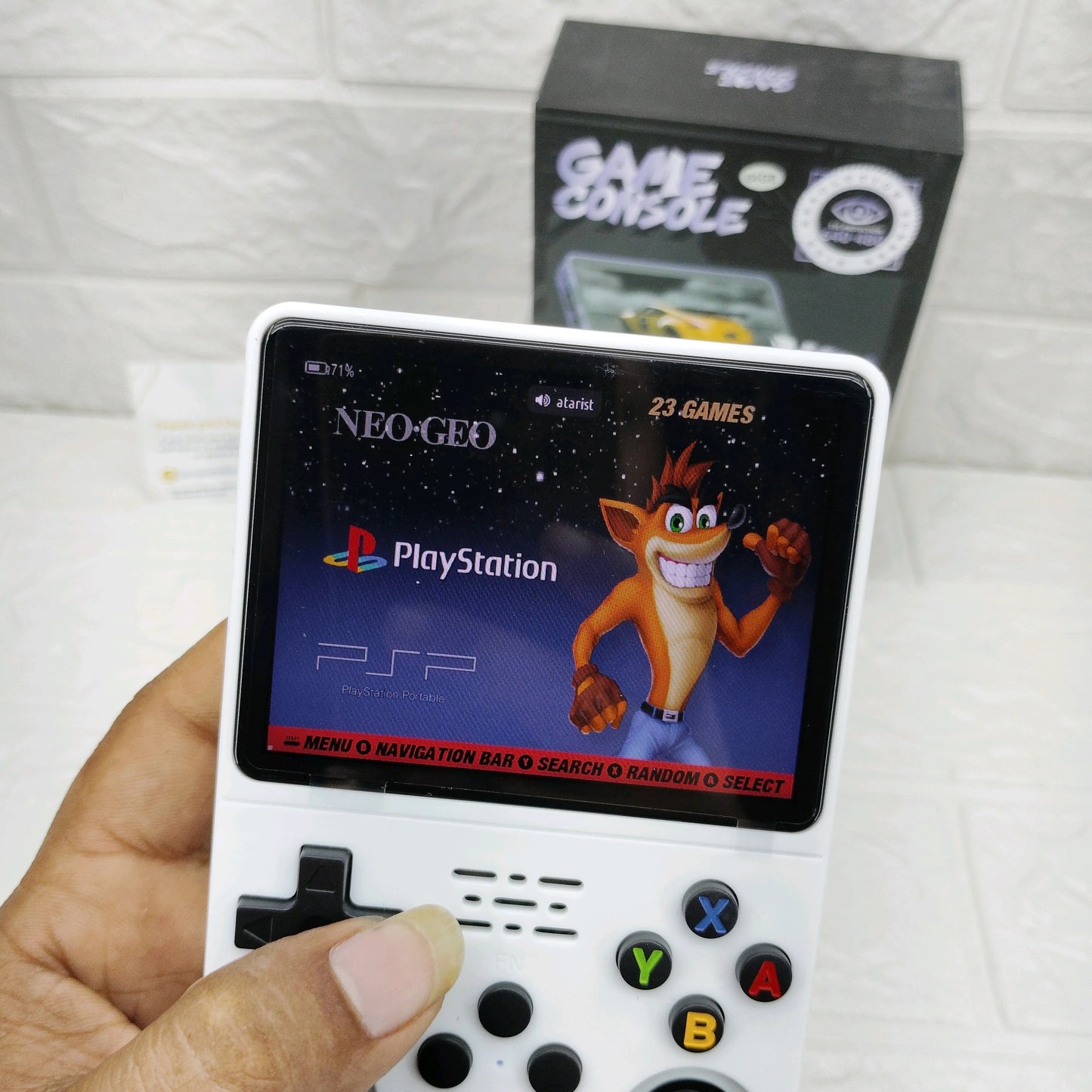 GSH X-Ninja R35S Retro 64GB White Video Game Console Mini Handheld Gameboy Built in 8000+ Classic Games + PSP Games